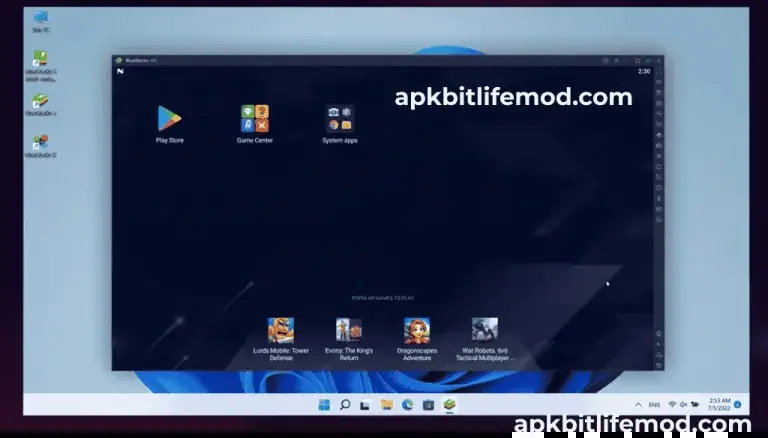 bitlife pc mod running in BlueStacks on Windows